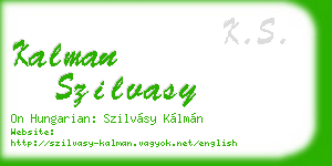 kalman szilvasy business card